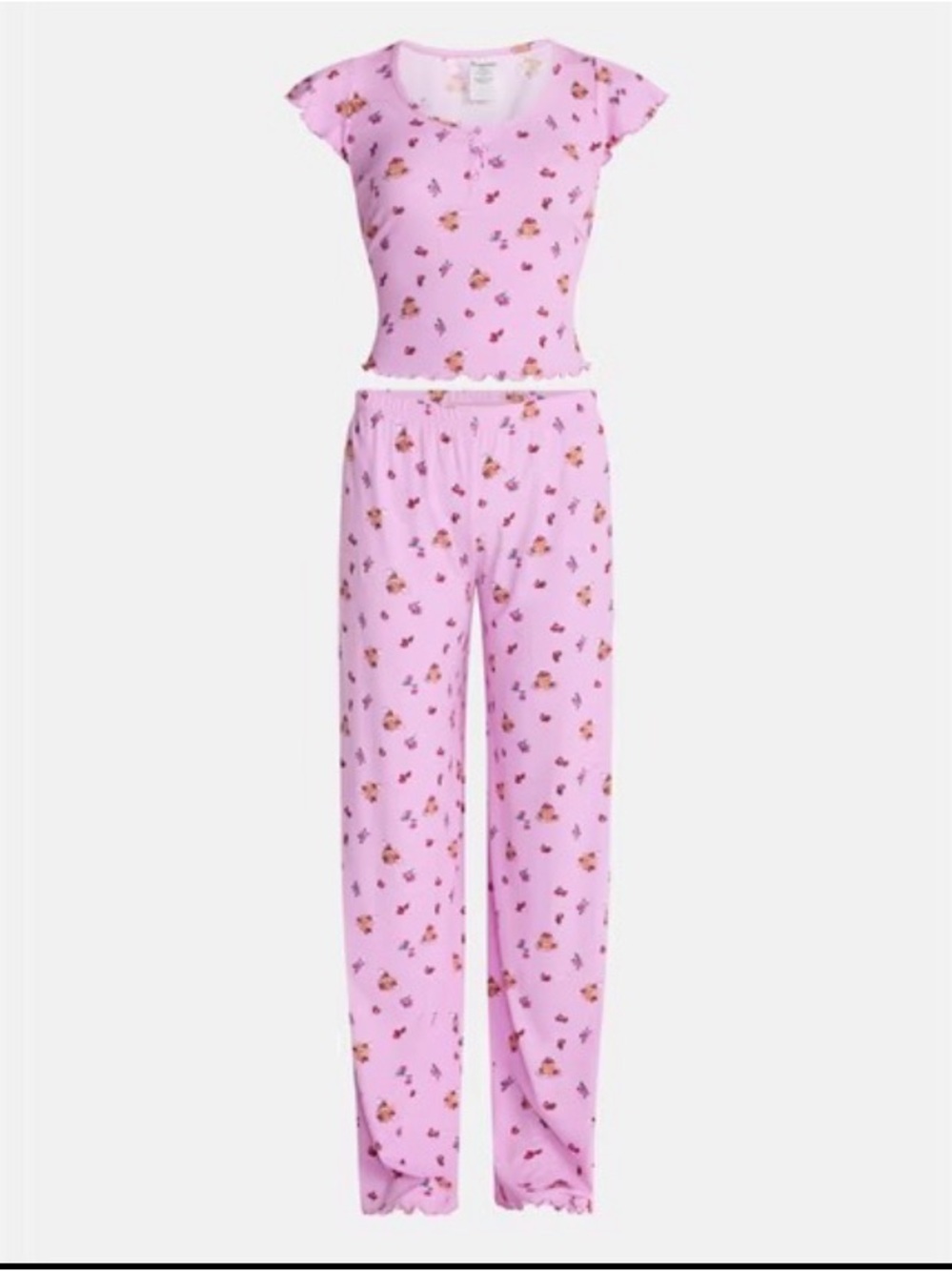 Henley Top and Pants Sleep Set, 2-Piece, Women's